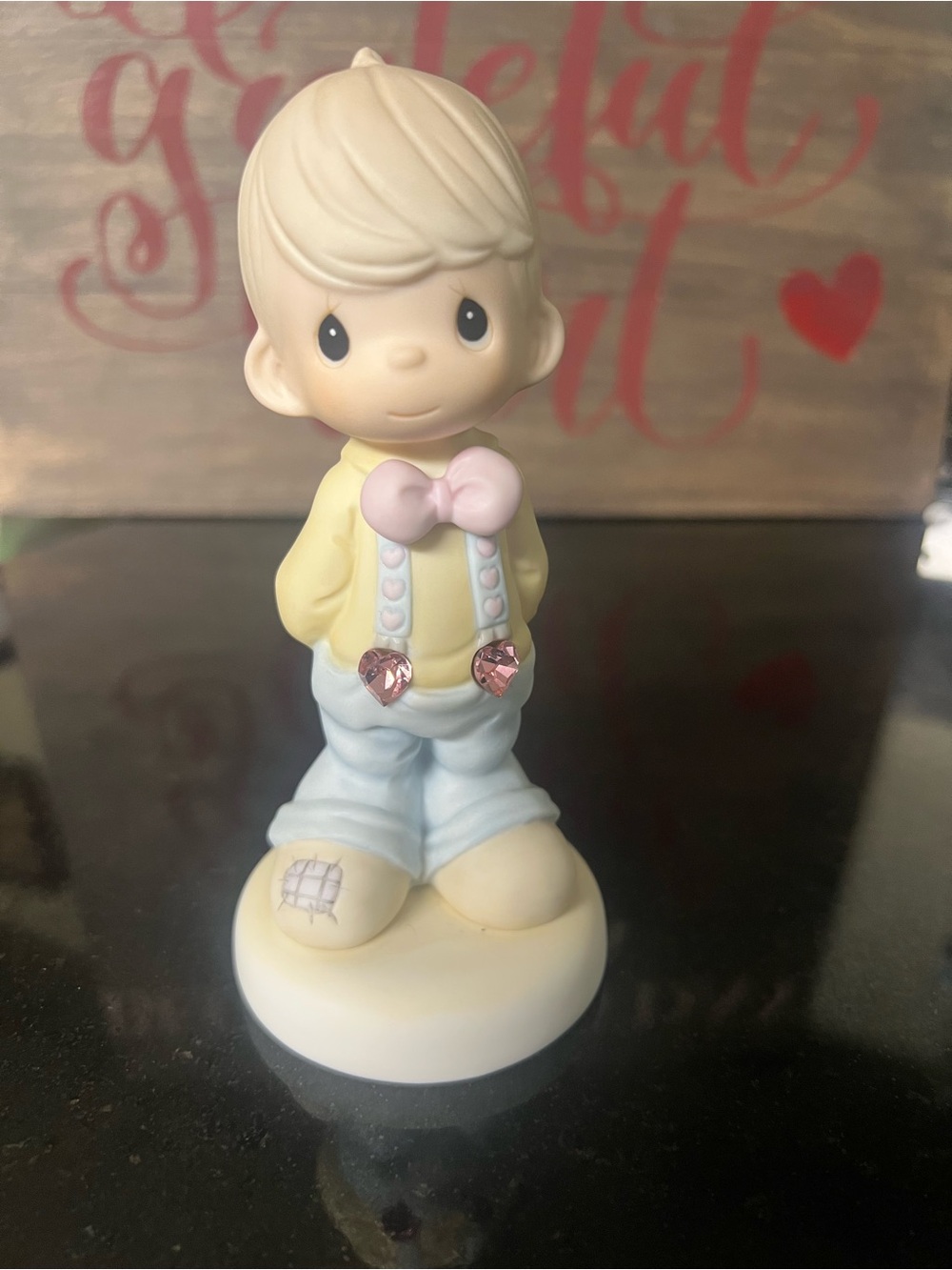 Precious Moments Figurine "I'm Completely Suspended With Love" #526096 Boy Heart